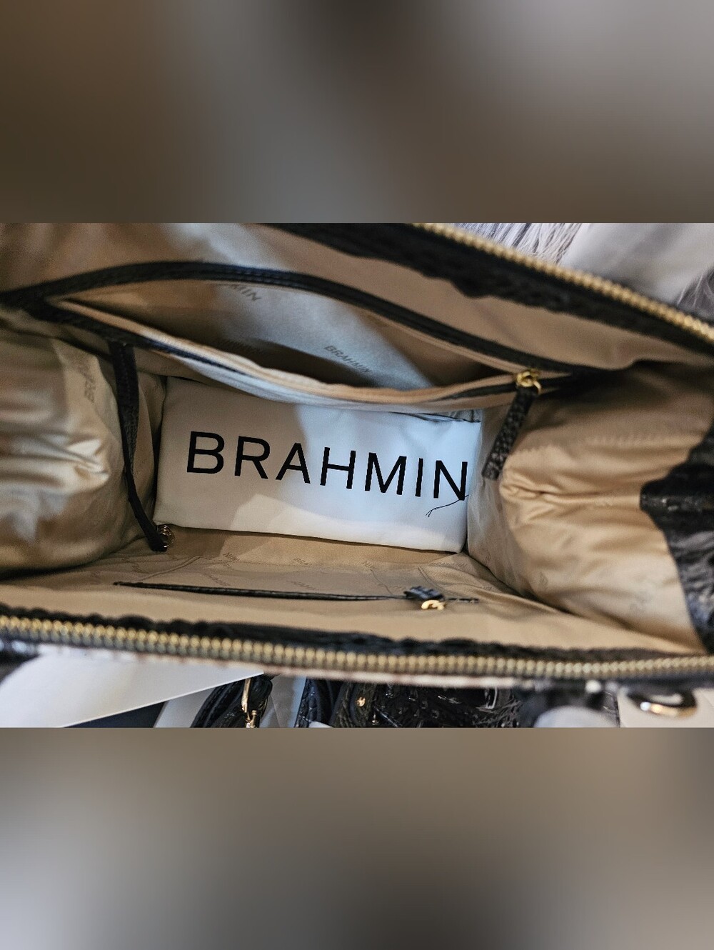 Brahmin Caroline Charcoal Nottingham + Veronica Wallet NWT Set - Picture 7 of 12
